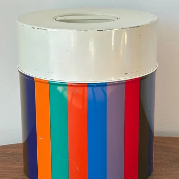San Remo Colorful Striped Canister Set Mid Century Kitchen Bathroom Storage Tins - Picture 5 of 16